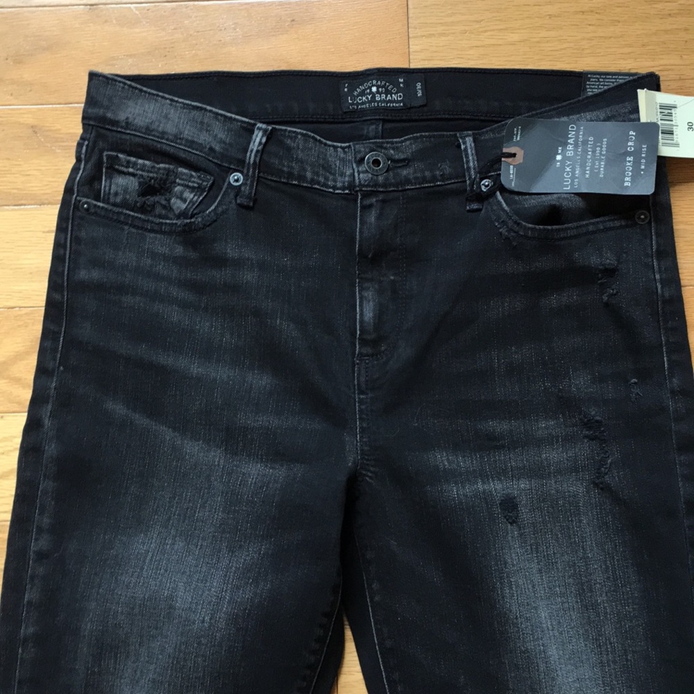 Lucky Brand Black Brooke Crop Jeans Sz 10 NWT